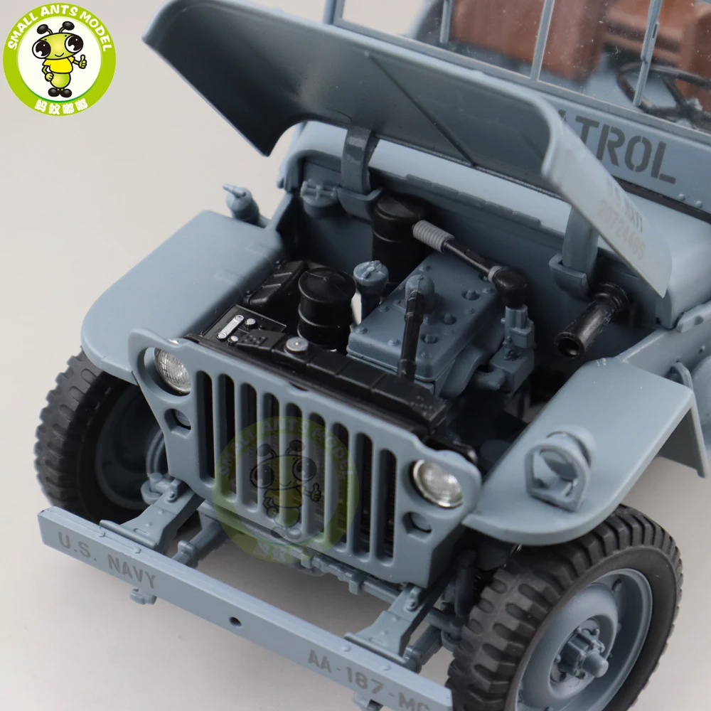 1/18 WELLY 1/4 тонн США Армейский Джип WILLYS Топ вниз литой автомобиль модель игрушки детские подарки для мальчиков девочек серый