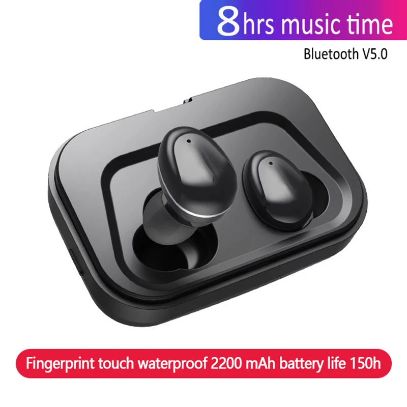 Новые мини BLuetooth наушники беспроводные стерео Bluetooth 5 0 водонепроницаемые 2200ma Power