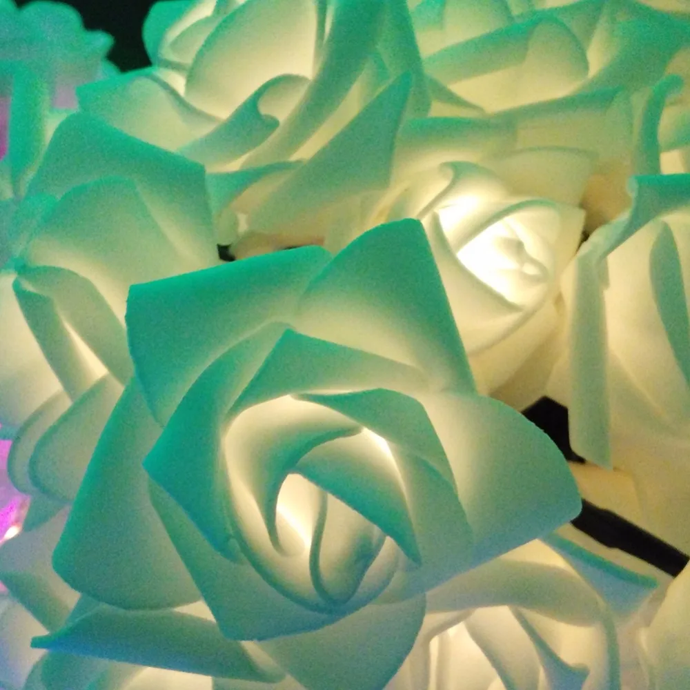 Солнечный СВЕТ Строка Огни Свадьба Розы Венки 20 Светодиодов 4.8 М Открытый День