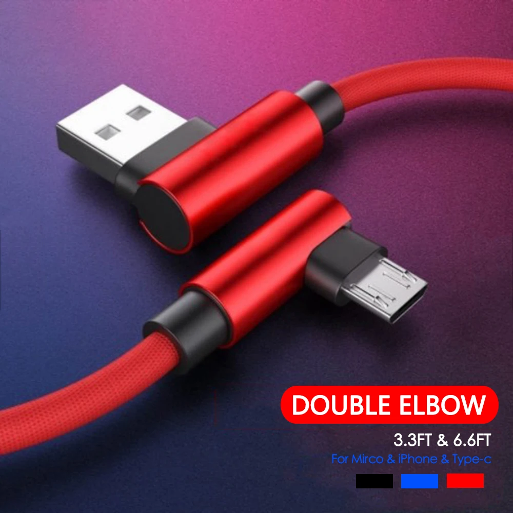 USB кабель для быстрой зарядки и передачи данных IPhone X XR XS MAX IPad телефона Micro Type C 1 м 90