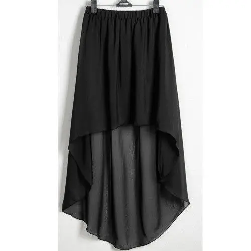 

Женская шифоновая юбка на заказ, черная Асимметричная юбка макси с высокой талией и низким подолом, красная, фиолетовая, зеленая, синяя, розо...