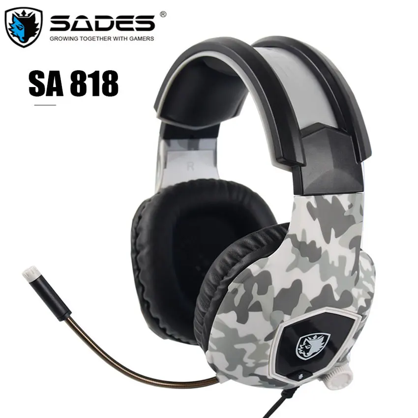 SADES SA818 шлем PS4 Игровые наушники с микрофоном камуфляжной расцветкой и