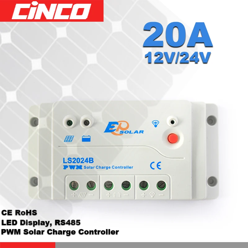 LS2024B 20A 12V/24V solar charge controller PWM timer and lighting for street use | Обустройство дома
