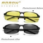 Алюминиево-магниевые фотохромные солнцезащитные очки, поляризованные, ночное видение, антибликовое стекло es для мужчин, водитель, желто-серое меняющее стекло для вождения