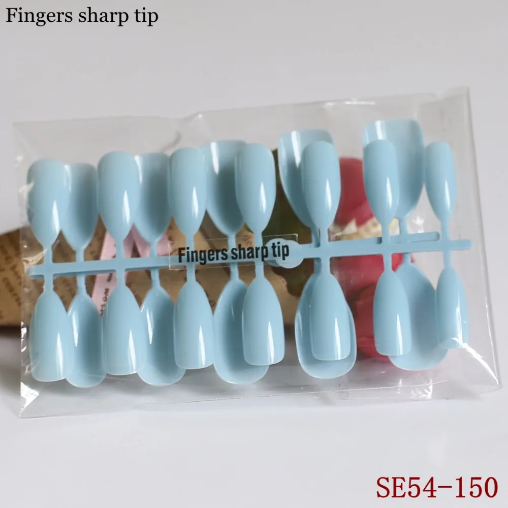 24 шт. французский лак для ногтей длинный острый дизайн Ложные ногти светильник