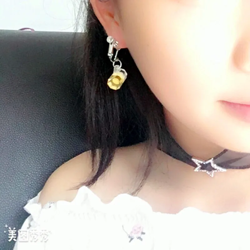 Забавные корейские серьги в стиле Харадзюку виде медведя и чашки вина полимерная