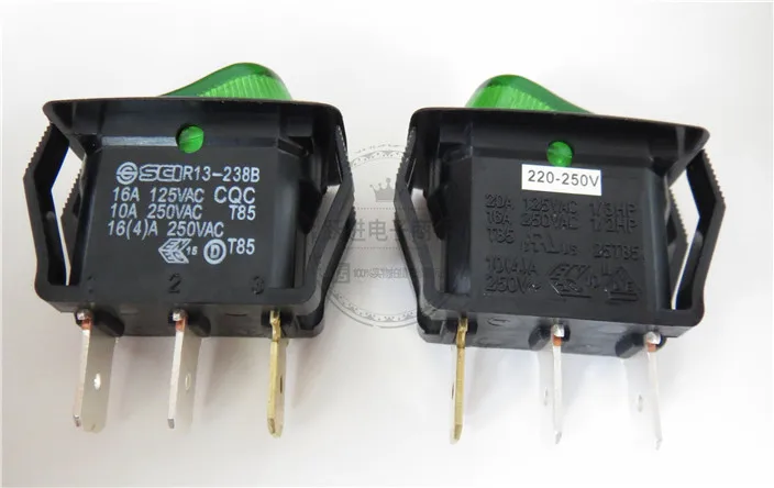 

Оригинальный новый 100% Φ клавишный переключатель 3pin 2gear одноканальный переключатель 10 А с индикаторной пластиной