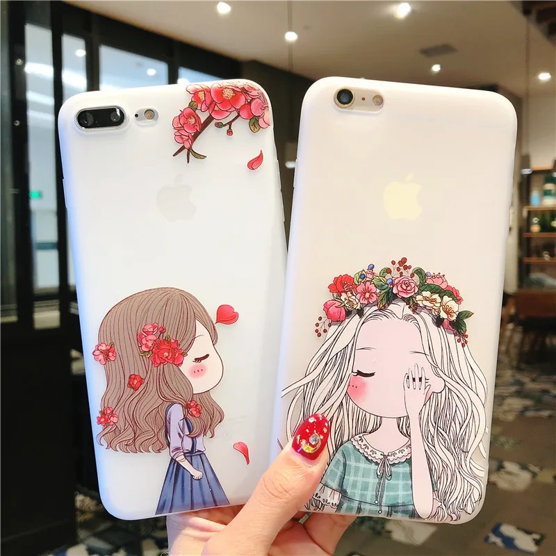 3D рельефный чехол для маленькой девочки iPhone 5S SE 6 6S 7 8 Plus X мягкий Oppo R9 S R11 plus ЧЕХОЛ