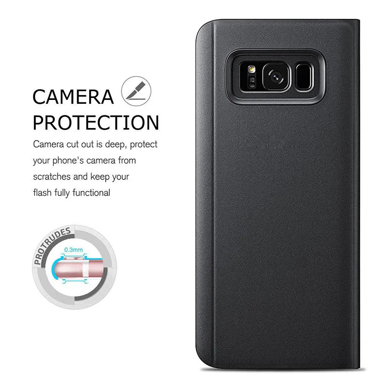 Умный зеркальный флип чехол для Samsung Galaxy S8 A5 A8 J5 J7 J4 J6 J8 2018 S9 Plus S7 Edge S6 Note 8 9 5 4 A3 J3 2017