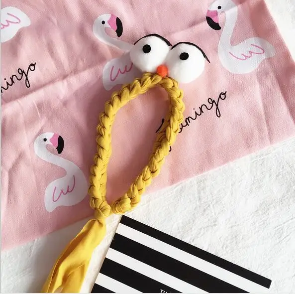 Korean kids small fresh elastic hair bands fashion girl ribbon cute big eyes cartoon print accessories | Детская одежда и обувь