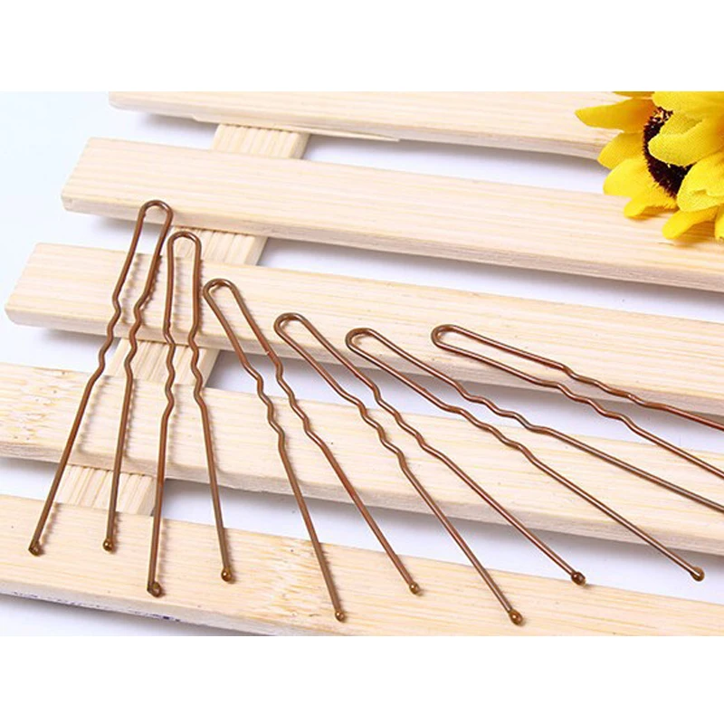 Bobby pins коричневый заколки для волос Профессиональный макияж для волос производитель аксессуаров с круглым носком заколки для волос 100 шт/партия заколки для волос Розничная/