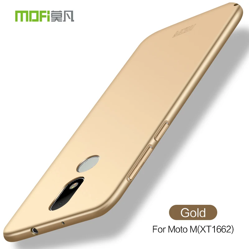 Для Motorola Moto M XT1662 чехол Mofi Жесткий задний полный Чехол для Moto M XT1663 5," матовый пластик Funda чехол s - Цвет: Gold