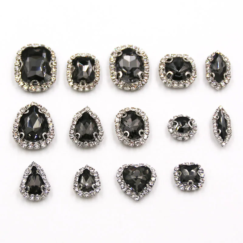 Горячее озеро синий смешанные формы стекла strass flatback Шить на коготь Установка