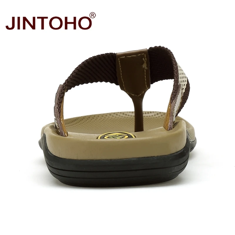 Шлепанцы JINTOHO мужские из натуральной кожи пляжные массажные тапки модные