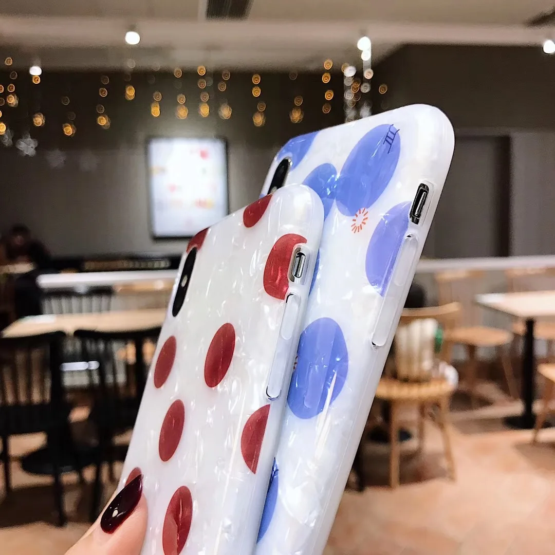 Модные черники корпус чехол для iPhone X XS MAX XR 6 S 7 8plus волновой точки блестящие мягкие