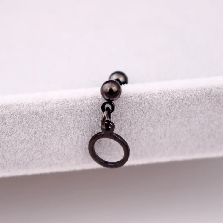 Fashion Women Men Punk Color gold Black Triangle Titanium Steel Round Ball Hollow Chain Earrings Brincos Jewelry | Украшения и