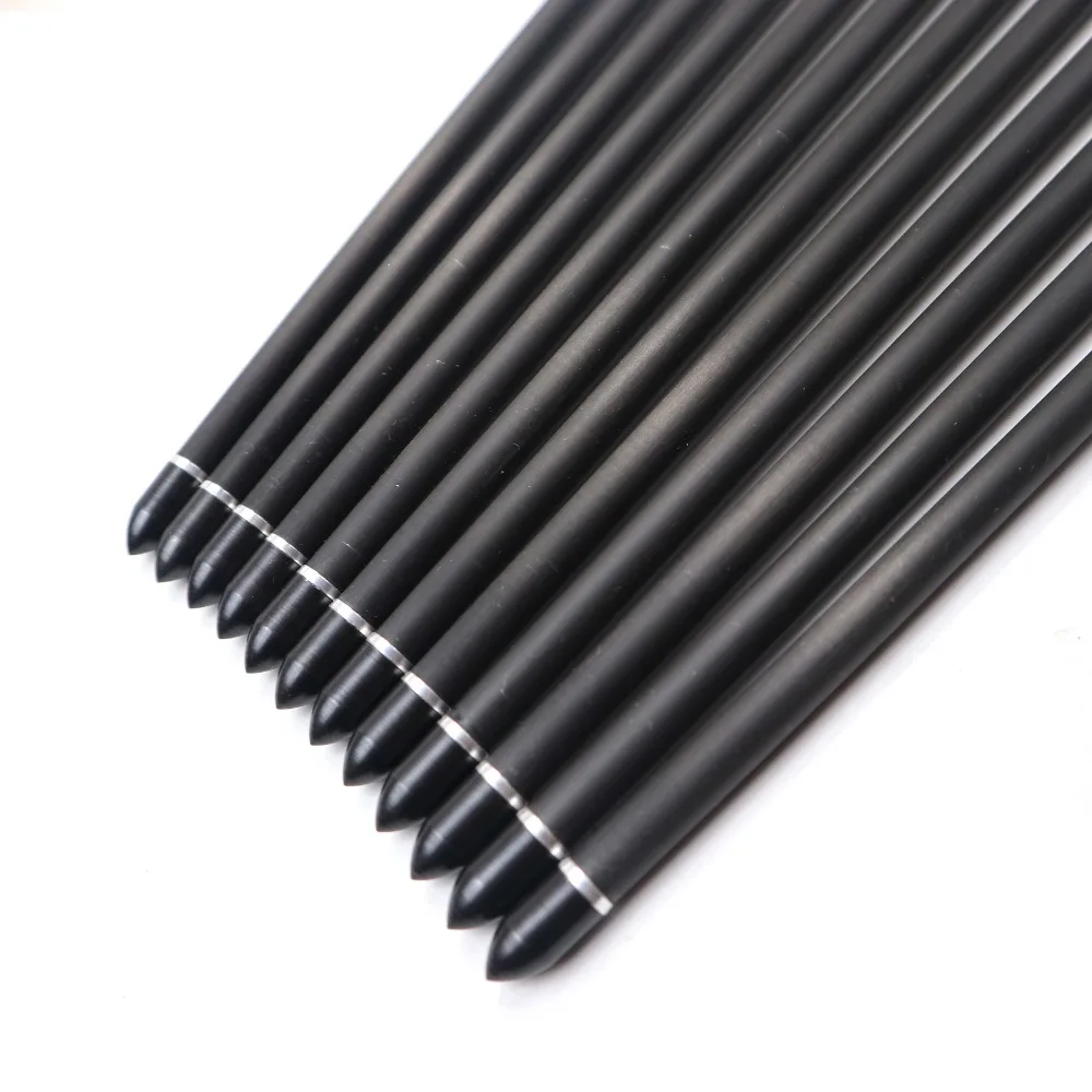 

12ps ID 6.2mm 30inch Pure Carbon Arrows Spine 350 400 500 With 3 inch TPU Feather +-0.006 Straightness Recurve Compound Bow