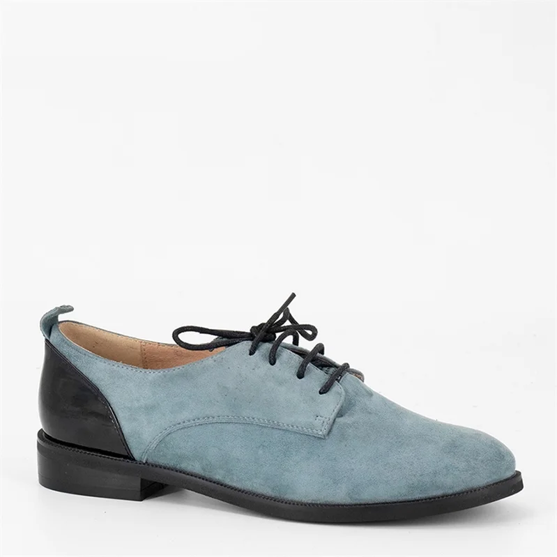 light blue SOPHITINA/качественные туфли на плоской подошве ручной работы из натуральной кожи с круглым носком; повседневные женские туфли-оксфорды на шнуровке; мягкие туфли на низком каблуке для деловой женщины; P61 - Цвет: light blue