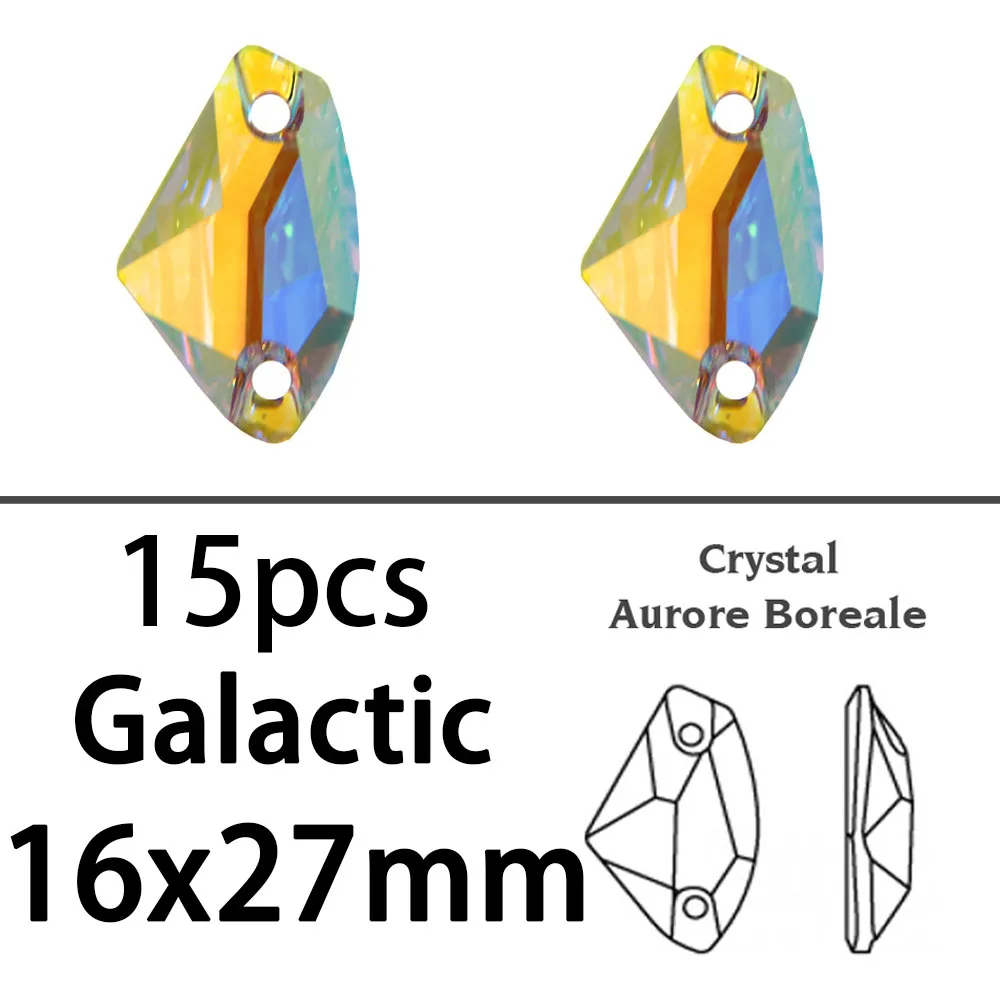 3256 16x27mm 15pcs Смешанные размеры формы смешивания Швейные кристаллы AB Пришивные бусины Flatback Стразы модные Кристаллы пришивные камни для свадебного платья - Цвет: 3256 16x27mm 15pcs