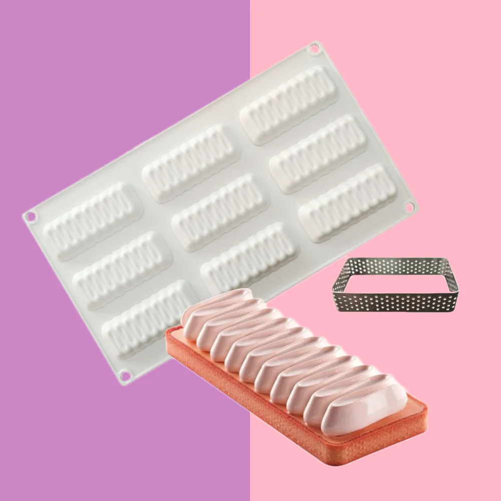 9 отверстий в форме волны торта силиконовая формочка для украшение шоколадный