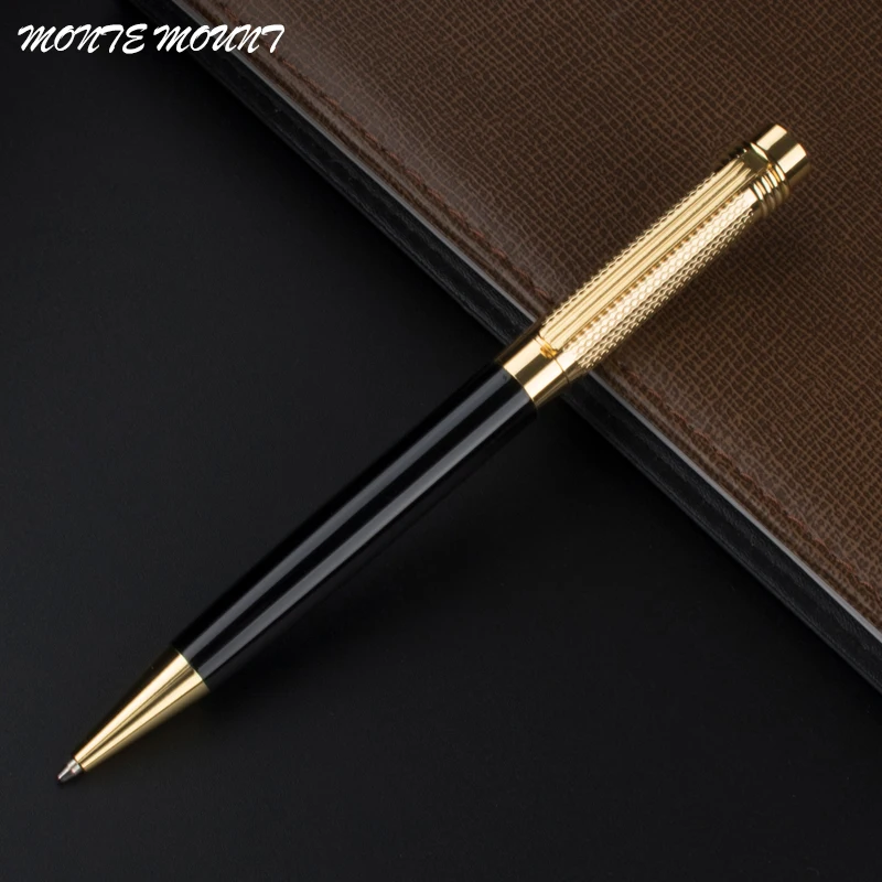 

high quality Golden hat Black Business metal pen & office Oily pen & color Pencil pen &Writing Supplies Ballpoint Pens refill