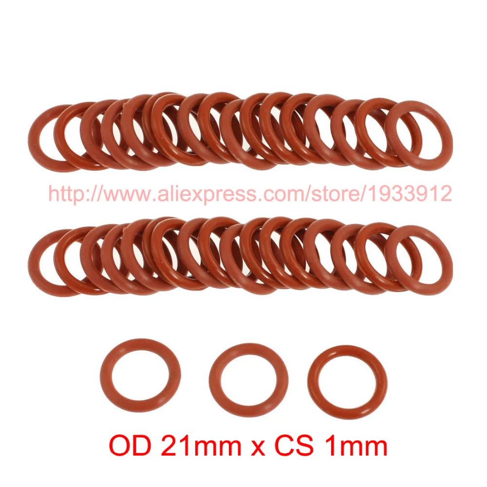 OD 21mm x CS 1mm silicone o-ring seals washers gasket ring