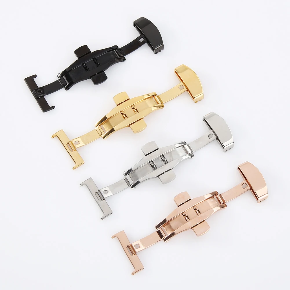 Stainless Steel Flip Lock Butterfly Deployment Clasp Watch Deployant Buckle Folding Butterfly Buckle Watch Buckle Watch Accesso