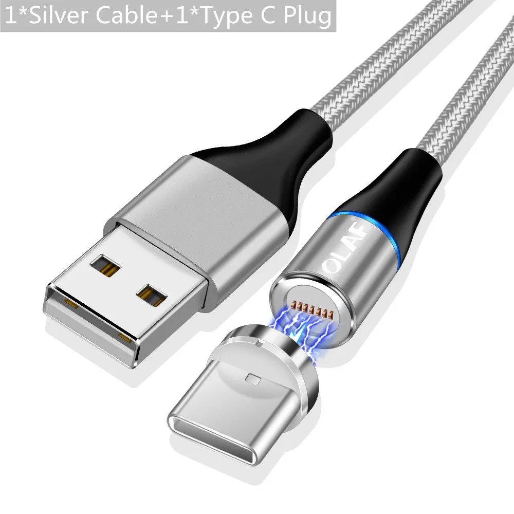 Магнитный кабель Олаф 3А для быстрой зарядки, кабель usb type-C для samsung S8 S9 S10 Xiaomi mi8 mi9 huawei P20 P30 USB-C кабель