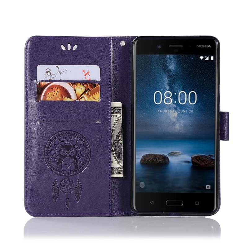 For Nokia 8 Flip Wallet Leather Bumper Case TA-1004 TA-1012 TA-1052 Card Slot Phone Bag Nokia8 N8 Fashion Fitted Cover | Мобильные