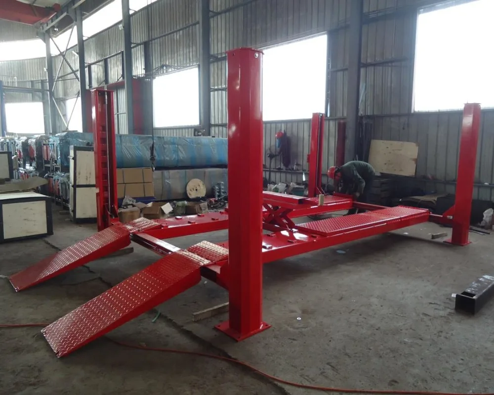 Manufacturer Supply Four Post Car Lift Can Be Used With Wheel Aligner 3500kg Second Jack 2 tons red/Blue/Grey |