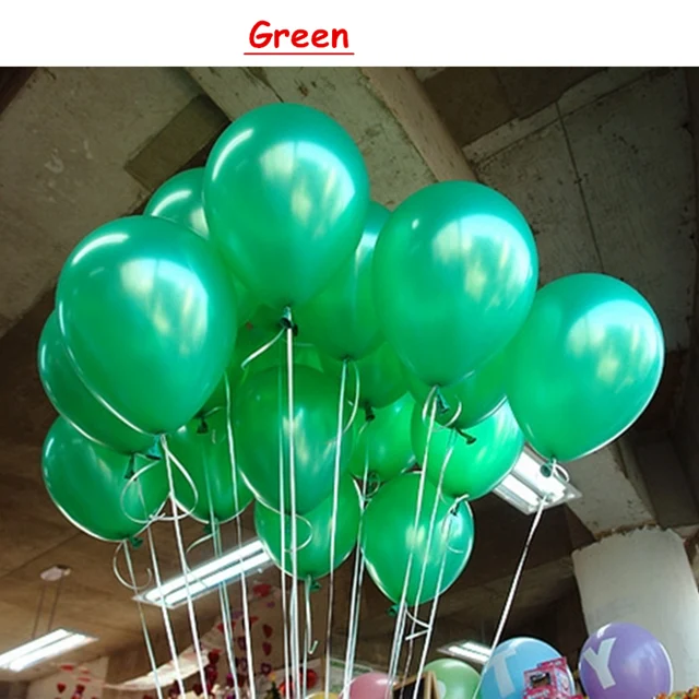 Green 10 шт. на день рождения воздушные шары 10 дюймов 1,5g латекса воздушный шар с гелием утолщение жемчужные вечерние шар вечерние бальные детские игрушки шарики для свадьбы - Цвет: Green