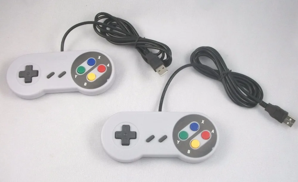 Новый для Super Nintendo NES SNES Контроллер ПК USB ЛОТ ИЗ 2 ШТ. |