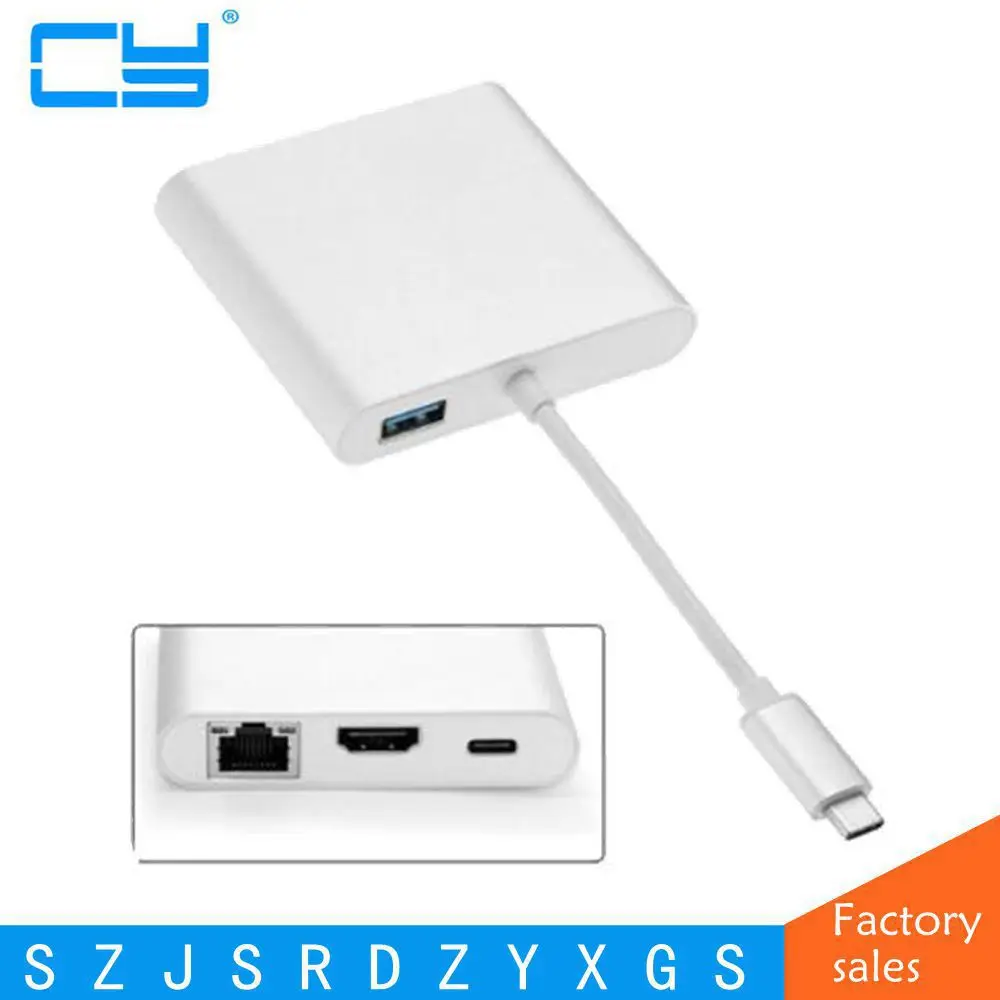 

USB 3,1 Type-C USB-C к совместимому с HDMI цифровой AV & USB OTG и Gigabit Ethnernet и женский Зарядное устройство адаптер для ноутбука