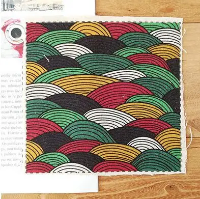 ZENGIA, 15x15 см, геометрический рисунок/панда/медведь, принт с животными, хлопок, лен, ткань для лоскутного шитья, декоративная холщовая ткань для сумок/украшений - Цвет: H69-31