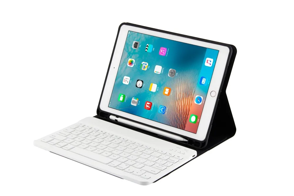 Ультра тонкий беспроводной Bluetooth клавиатура с карандашом держатель чехол для iPad Air 1 2 iPad 9,7 Pro Air 10,5 дюймов