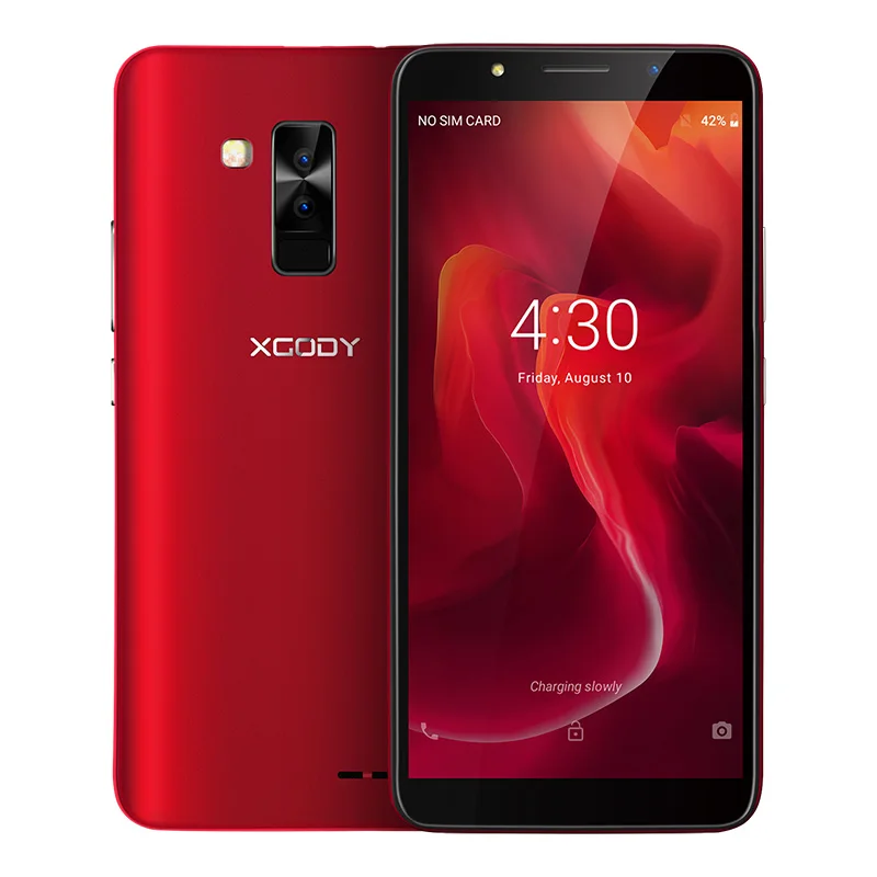 XGODY Y26 3g разблокировка смартфон 6 дюймов 18:9 Android 8,1 мобильный телефон с двумя sim-картами MTK6580 четырехъядерный 1G+ 16GB Face ID 2800mAh мобильный телефон - Цвет: Red