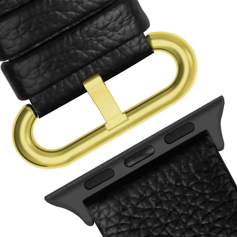 Ремешок из натуральной кожи для Apple Watch Band 44 мм 40 мм 42 мм 38 мм iWatch Watch для Apple Watch Band ремешок для часов Series5/4/3/2/1 - Цвет ремешка: Black B