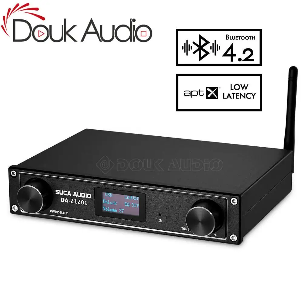 HiFi Bluetooth Встроенный стерео усилитель USB/Opt/коаксиальный/AUX DAC ИК-пульт 120 Вт* 2