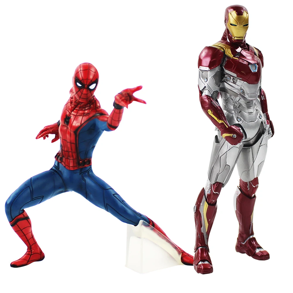 2Styles 18/26cm Avengers Superhero Homecoming Spiderman Iron Man MK47 PVC Action Figure Model Collectible Toys Kids Gift | Игрушки и