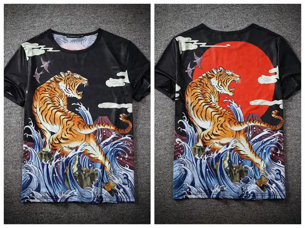 t shirt 01 Harajuk 3D Тигр Футболка мужская и женская Японская уличная одежда тигр солнце 3d Принт футболки летний Стиль хип хоп повседневные топы с коротким рукавом - Цвет: t shirt 01