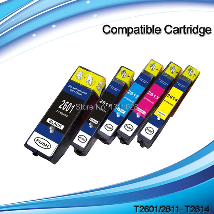 

5PK 1 компл. T2601 T2611 T2612 T2613 T2614 совместимый чернильный картридж для XP-600 XP-605 XP-700 XP-800 XP-810 XP-710 XP-615 XP-610