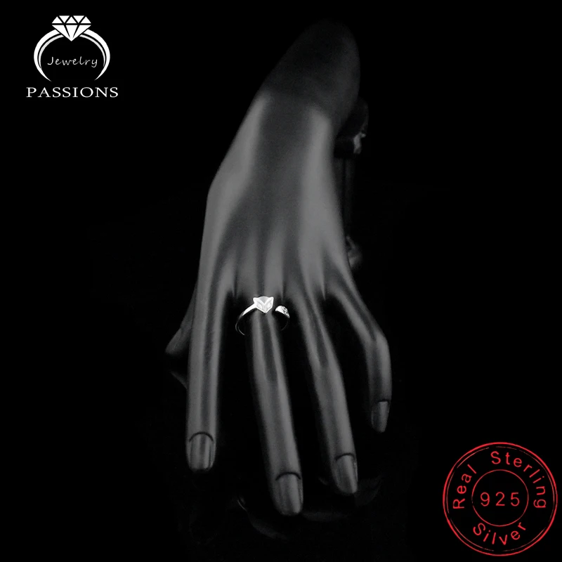 Модные кольца из стерлингового серебра 925 пробы открытое регулируемое кольцо на