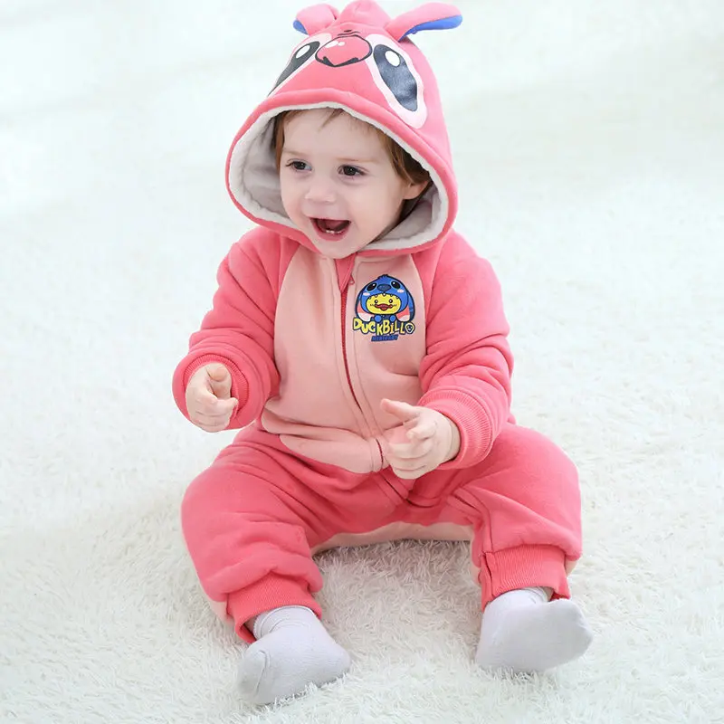 2018 синий детский комбинезон Детский костюм зимняя фланелевая одежда с капюшоном