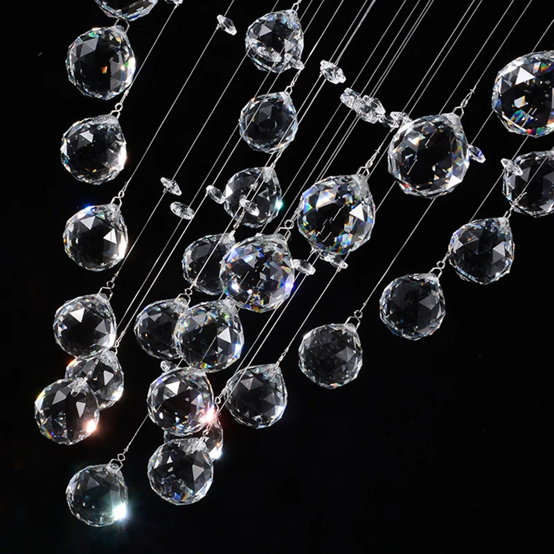 Satılık Qyartistry Için Modern Kristal Avize Merdiven Spiral Tasarım LED Kristal Lamba Lüks Asılı Kapalı Koridor Aydınlatma Armatürü