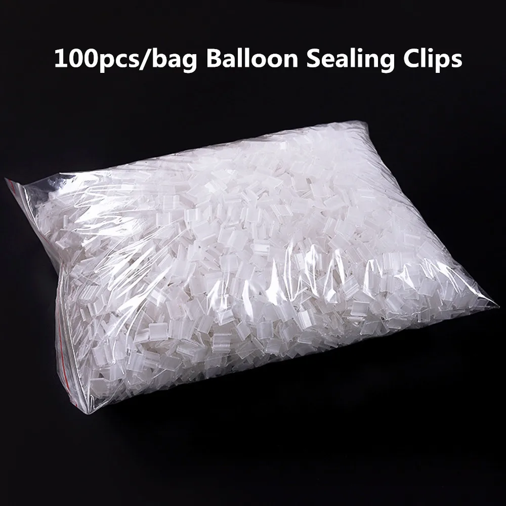 100pcs Детские воздушные шары, украшения, принадлежности для дня рождения, свадьбы, вечеринки, зажимы для шариков, подставка, держатель для шариков, лучник, узловатый насос, наклейка, клей, точка - Цвет: 100pcs