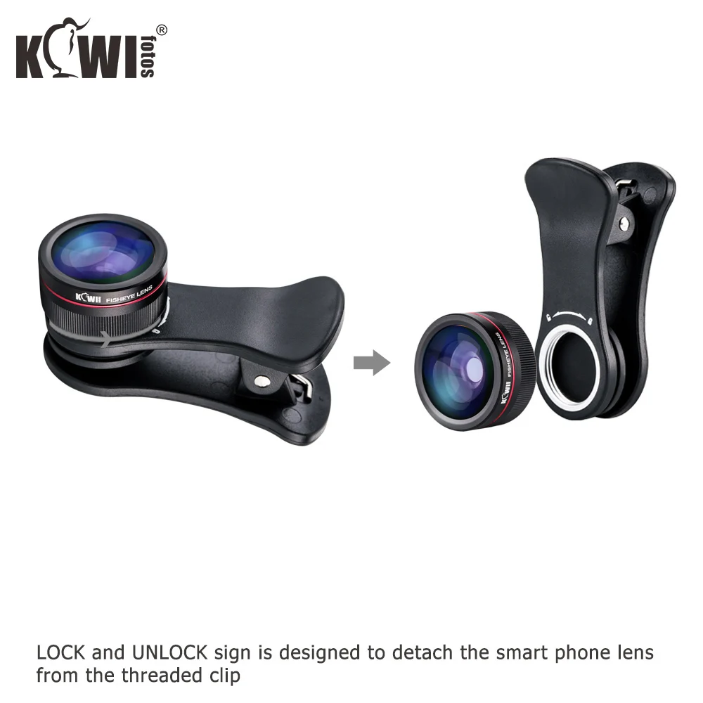 KIWI смартфон Рыбий глаз объектив сотовый телефон Широкоугольный макро Комплект
