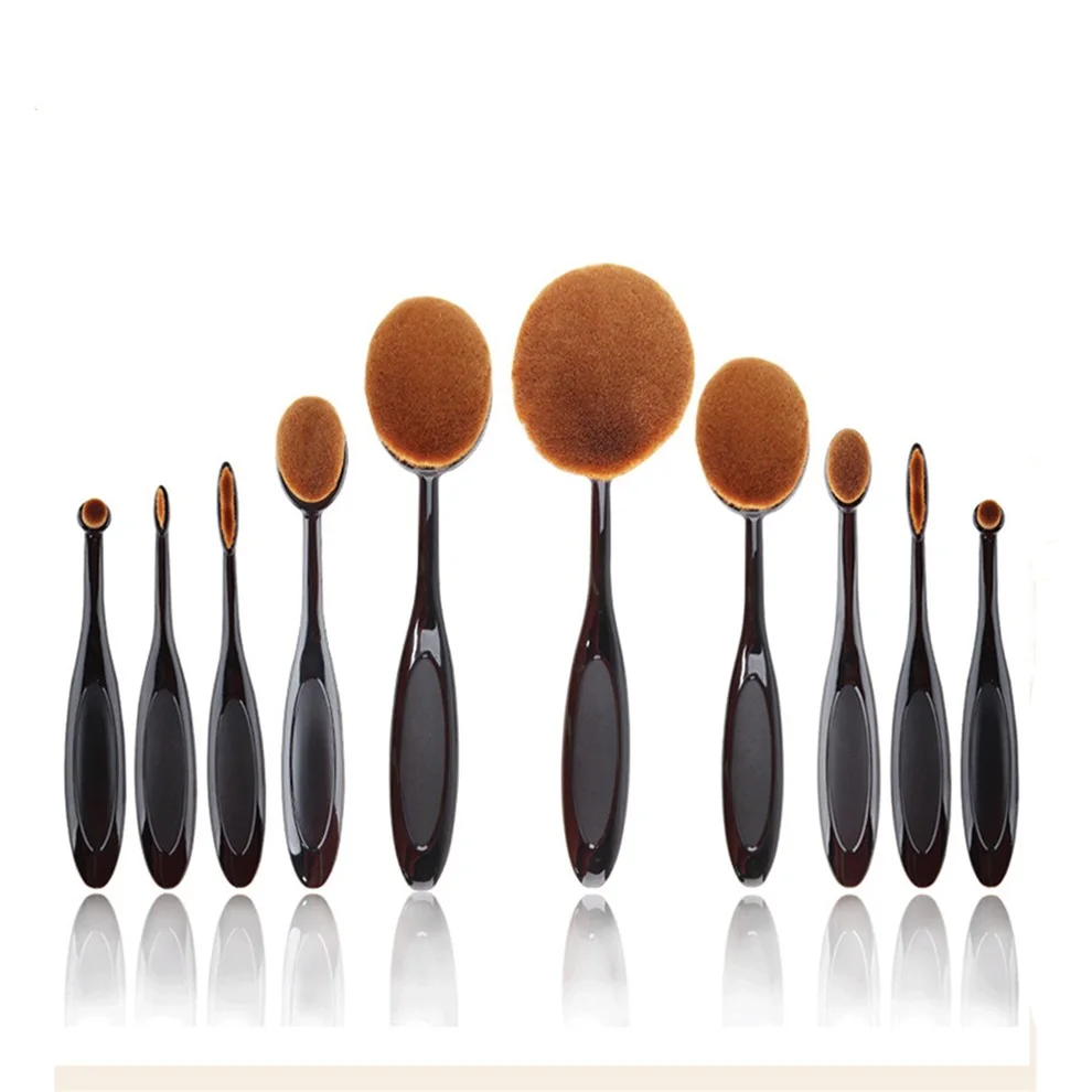Составляют T10YS01Beauty Зубная Щетка Формы Фонд Макияж Овальные Крем Puff Щетки 10 Шт.