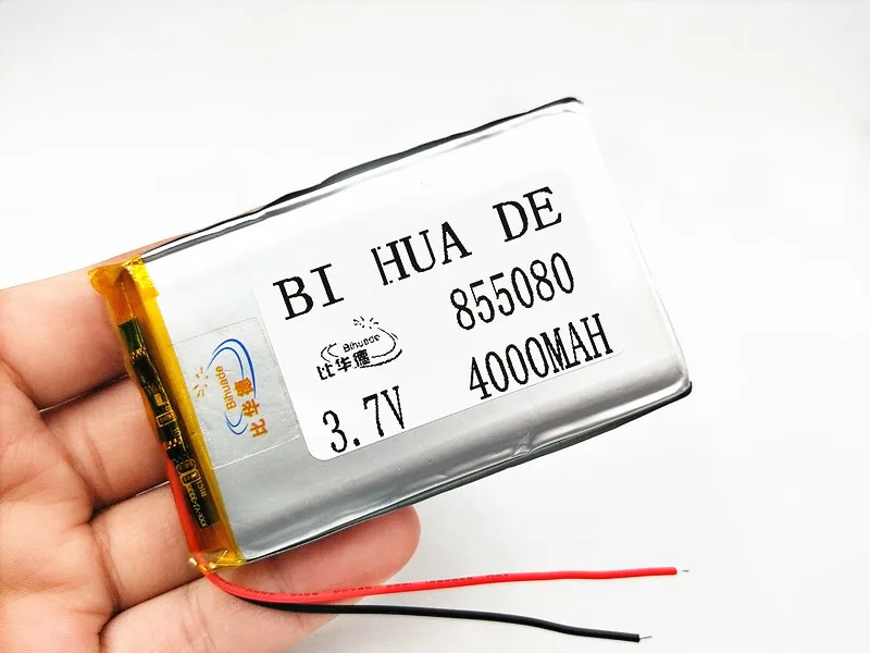 3,7 v li po литий-ионные аккумуляторы 3 7 v полимерная аккумуляторная батарея 855080 4000mAh для MP4 MP5 Tablet gps DVD PDA MID BT динамик