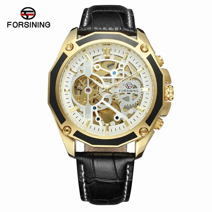 Forsining прозрачный чехол Gear Move для мужчин t стимпанк Мужские автоматические