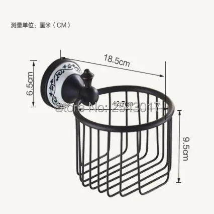 Ванная комната Туалет Рулон держатель черное масло резиновая отделка твердая